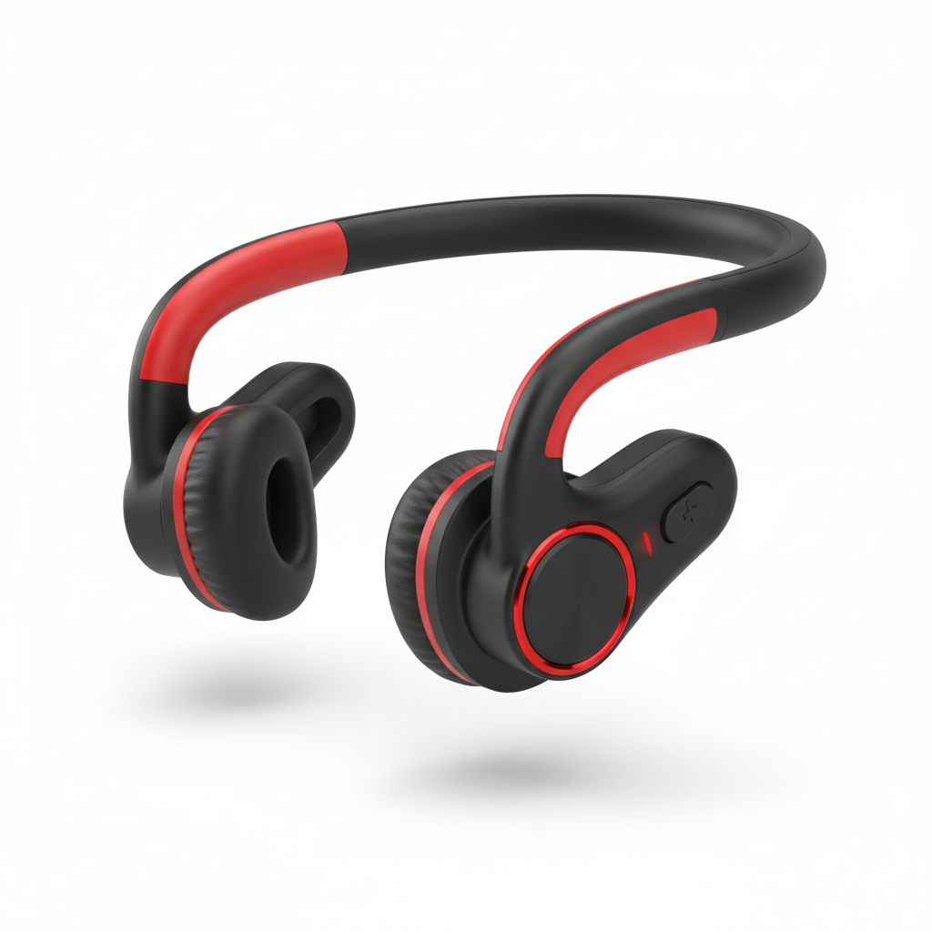 Auriculares conducción ósea IPX8 fondo blanco
